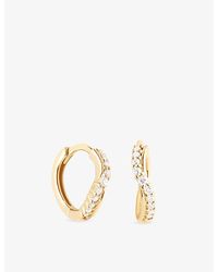 Astrid & Miyu - Wave Cluster 14Ct- And Lab-Grown Diamond Hoop Earrings - Lyst