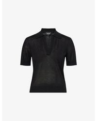 ME+EM - Slim-Fit Polo-Collar Silk-Knit Top - Lyst