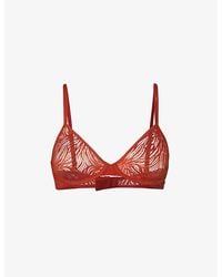 Calvin Klein - Sheer Marquisette Floral-lace Stretch-woven Soft-cup Bra - Lyst