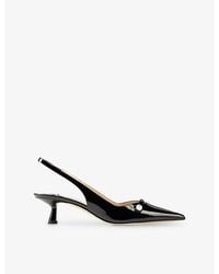 Jimmy Choo - Amita 45 Slingback Patent-Leather Heeled Pumps - Lyst