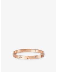 Cartier - Love Classic 18Ct Rose- And 0.42Ct Diamond Bracelet - Lyst