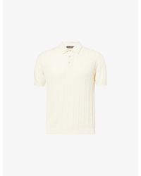 Oscar Jacobson - Barto Stripe Short-Sleeve Cotton Polo Shirt - Lyst