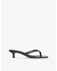 Whistles - Toe-Post Leather Kitten-Heel Mules - Lyst