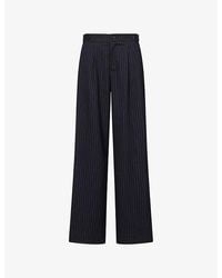 Peachy Den - Lennox Striped Straight-Leg Woven Trousers - Lyst