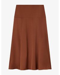Whistles - Flowy Panel-Waist Satin Midi Skirt - Lyst