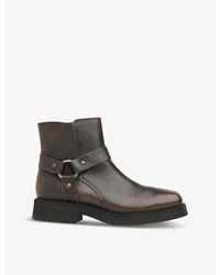 Whistles - Matteo Burnished Leather Heeled Ankle Boots - Lyst