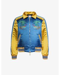 Rhude - Vy Palm Eagles Brand-embroidered Satin Jacket - Lyst