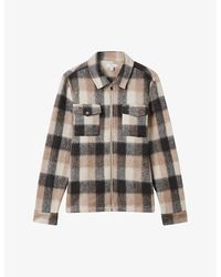 Reiss - Stamford Checked Brushed Woven Overshirt X - Lyst
