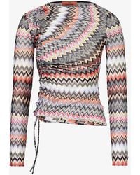 Missoni - Chevron-pattern Slim-fit Knitted Top - Lyst