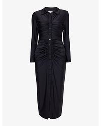 Self-Portrait - Ruched Cut-out Stretch-woven Midi Dress - Lyst