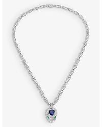 BVLGARI - Serpenti 18ct White-gold, 4.59ct Diamond, 1.48ct Sapphire And 0.17ct Emerald Necklace - Lyst