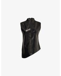 KHAITE - Von Sleeveless Leather Top - Lyst