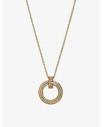 Tiffany & Co. - Tiffany T T1 Narrow Circle 18Ct- And 0.24Ct Brilliant-Cut Diamond Pendant Necklace - Lyst