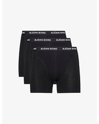 Björn Borg - Branded-waistband Mid-rise Pack Of Three Stretch-cotton Boxers Xx - Lyst