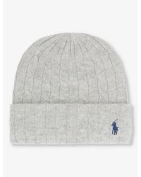 Polo Ralph Lauren - Embroidered-logo Wool And Cashmere-blend Beanie - Lyst