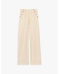 Claudie Pierlot - Button-Up Wide-Leg Mid-Rise Denim Jeans - Lyst