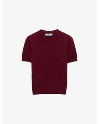 Prada - Short-Sleeve Knitted Cashmere Jumper - Lyst