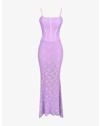 House Of Cb - Antonina Corset Lace Maxi Dress - Lyst
