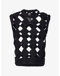 Rick Owens - Sarutanya Sleeveless Open-Knit Wool Top - Lyst