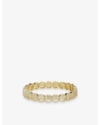 Lisa Gozlan - The Pavé The Happy Face 18Ct Plated Brass And Cubic Zirconia Bracelet - Lyst