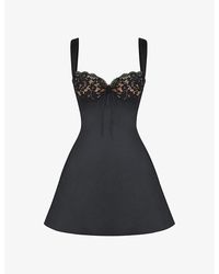 House Of Cb - Adriana Lace-cup And Satin Mini Dress - Lyst