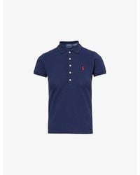 Polo Ralph Lauren - Julie Slim-Fit Short-Sleeve Cotton-Piqué Polo Shirt - Lyst
