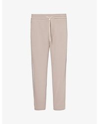 Emporio Armani - Logo Tape-embroidered Cotton-blend Jersey jogging Bottoms X - Lyst