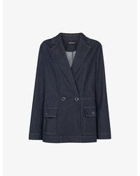Whistles - Joanna Patch-Pocket Denim Blazer - Lyst