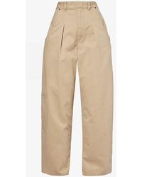 Isabel Marant - Lenadi Pleated Relaxed-fit Wide-leg Cotton Trousers - Lyst