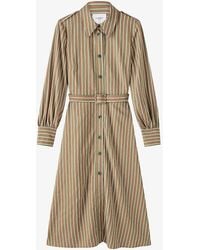 LK Bennett - Frances Stripe-pattern Woven Midi Dress - Lyst