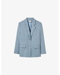 Claudie Pierlot - Single-Breasted Tailored Linen-Blend Blazer - Lyst
