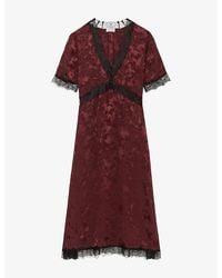 Zadig & Voltaire - Redoxal Lace-Trim Silk-Jacquard Midi Dress - Lyst