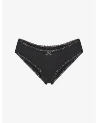 Skims - Lightweight Lace-Trim Stretch-Cotton Briefs - Lyst