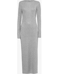 Rabanne - Robe Rhinestone-embellished Stretch-knit Maxi Dress - Lyst