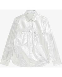 IRO - Nazil Relaxed-fit Metallic Leather Overshirt - Lyst