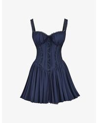 House Of Cb - French Vy Pietra Corseted Cotton-blend Mini Dress - Lyst