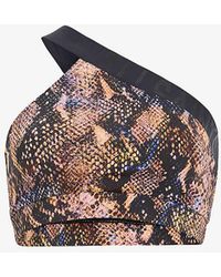 AllSaints - Dara Snake-print Bikini Top - Lyst