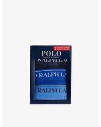 Polo Ralph Lauren - Logo Waistband Classic-Fit Stretch-Cotton Trunks Pack Of Three Xxl - Lyst