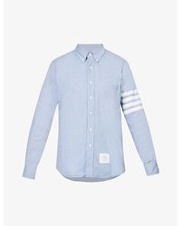 Thom Browne - Four-bar Brand-patch Regular-fit Cotton Shirt - Lyst