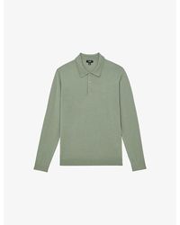 Reiss - Trafford Regular-Fit Long-Sleeve Merino-Wool Polo - Lyst