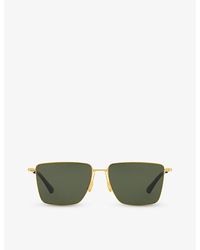 Bottega Veneta - 6j000422 Bv1267s Square-frame Metal Sunglasses - Lyst