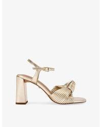 KG by Kurt Geiger - Signet 105 Twisted-Strap Metallic Faux-Leather Heeled Sandals - Lyst