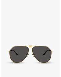 Dolce & Gabbana - Dg2248 Pilot-frame Metal Sunglasses - Lyst