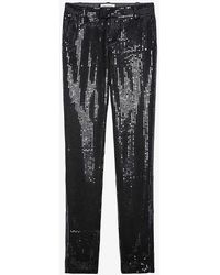 Zadig & Voltaire - Prune Sequin-embellished Stretch Woven-blend Trousers - Lyst