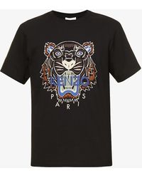 KENZO White Cotton Tiger Tshirt for Men 