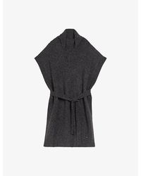 Ted Baker - Danlena Funnel-neck Knitted Wool-blend Cape - Lyst