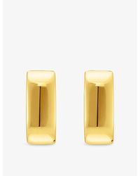 Thomas Sabo - Angular-Shape 18Ct-Plated 925 Sterling Hoop Earrings - Lyst