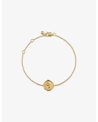 Monica Vinader - Initial Q Stamp 18Ct Vermeil Chain Bracelet - Lyst
