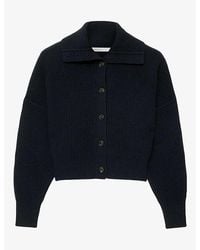 AllSaints - Caron Cropped Merino Wool Cardigan - Lyst