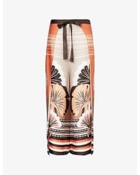 Max Mara - Blasone Abstract-pattern Wide-leg High-rise Woven Trousers - Lyst